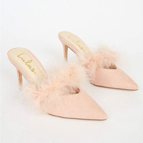 Lulu's Blush Feathered Mules - Picture 5 of 5